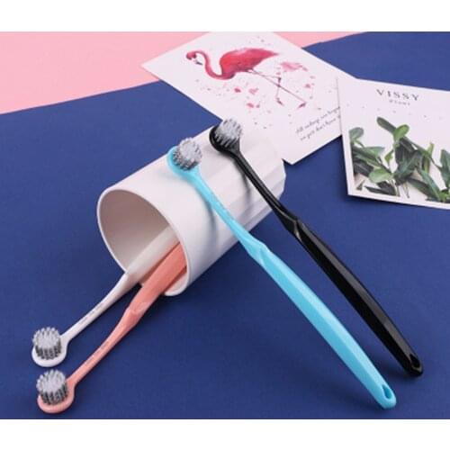 New 1set Creative Round Toothbrush Spiral Wire Couple Brush Teeth Eco Friendly Nano Adults Toothbrush Dental Care Brush