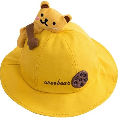 Baby Boy Hat for Children Bucket Hat Baby Girl Hats Kids Cartoon Sunhat Cotton Spring Summer Toddler Girl Outdoor Visor Hats