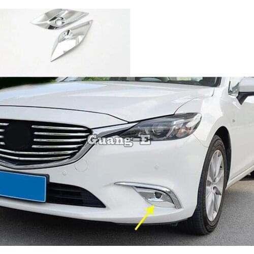 Car Body Front Fog Light Lamp Detector Frame Stick Styling ABS Chrome Trim Parts For Mazda6 Mazda 6 Atenza 2017 2018 2019