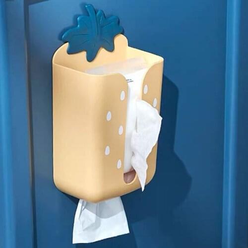 Kitchen And Bedroom Tissue Box Hanging Non Punching Creative Multi-Functional Toilet Lovely Waterproof Paper Rack
