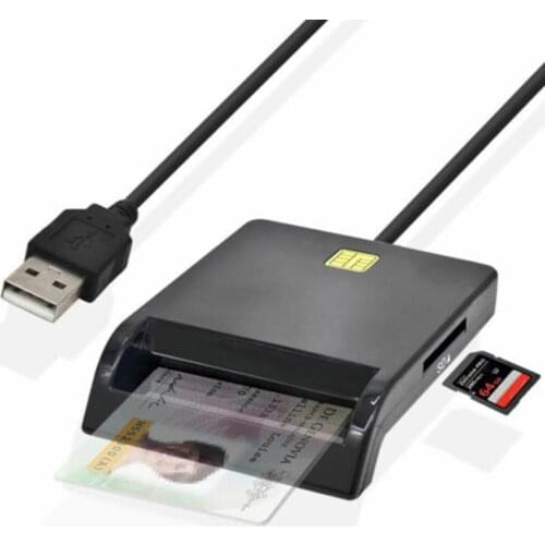 Portable USB 2.0 Smart Card Reader DNIE ATM CAC IC ID Bank Card SIM Card Cloner Connector for Windows Linux
