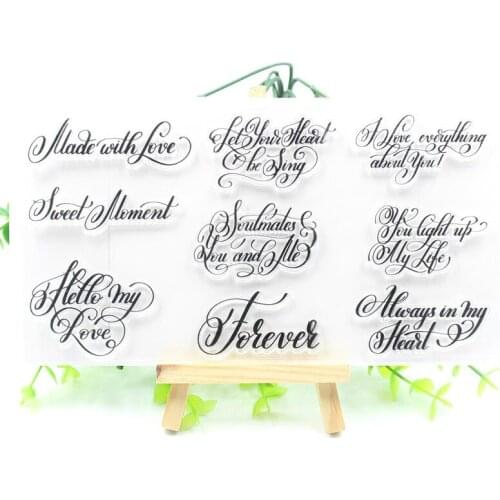 Happy Valentines Day Transparent Clear Silicone Stamps for DIY Scrapbooking/Card Making/Kids Christmas Fun Decoration Supplies