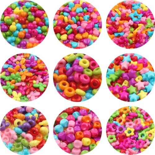 50pcs/lot Various Colorful Acrylic Beads for Children Jewelry Making Handmade Bracelet Necklace Beads Diy Accessories Wholesale