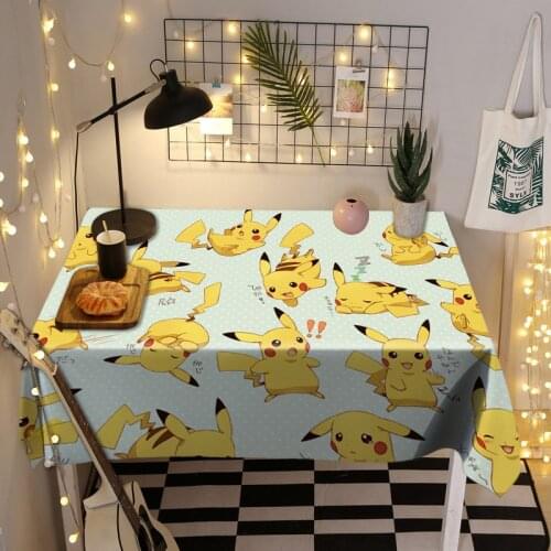 80*80cm Pokemon Cartoon Animation Household Table Cloth Childrens Room Pikachu Computer Desk Mat Coffee Table Table Cloth