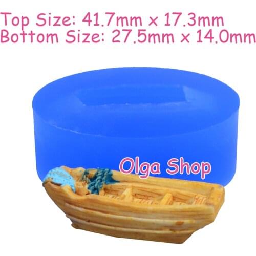 PYL852 41.7mm x 17.3mm Boat Silicone Mold Fondant Cake Decoration Candy Resin Clay Earrings Necklace Craft Soap Candle FOOD SAFE