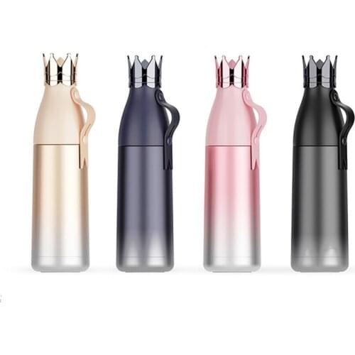 Vacuum Insulated Stainless Steel Beverage Bottle with Handle, Sports Wide Mouth Flask with Leak Proof Cap, 240ml, 350ml, 4 Color