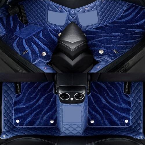 High quality Green Leather Car floor mat For jeep compass grand cherokee wk2 wj 1999 2004 renegade rubicon patriot accessories