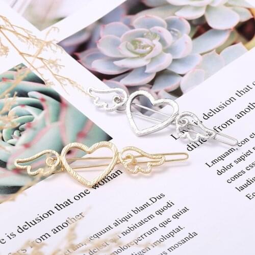 New Bow Hairpin Cupid Love Hair Accessories Alloy Hairpin Peach Heart Exquisite Headdress Fashion Women Headdress
