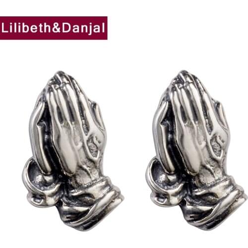 Hands Korean Stud Earring Real 925 Sterling Silver Original Gift Women Men Fashion Jewelry Christmas Brincos 2020 New Arrival E7