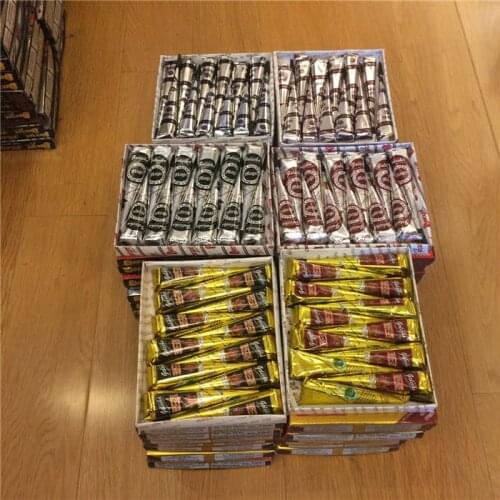 12PC Indian Tattoo Painting Cream Henna Tattoo Paste Cream Natural Herbal Temporary Waterproof Black Body Painting Ink