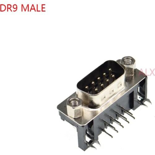 5PCS DR9 MALE PCB Mount serial port CONNECTOR RIGHT ANGLE D-Sub RS232 COM CONNECTORS 9pin plug 9P Adapter FOR PCB BOARD