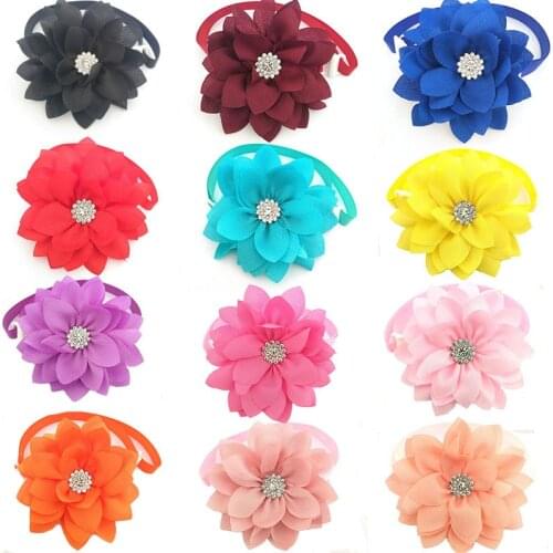 50/100pcs Pet Dog Cat Bowties Collar Pet Bows Puppy Cat Ties Bow Tie Neckties Flower Design Pet Cat Grooming Supplies