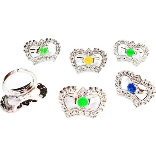 FREE SHIP 6 Pcs Silver Princess Crown Rings Fashion For Girls Toys Birthday Party Favor Wedding Pinata Bag Filler Loot Gag Gift