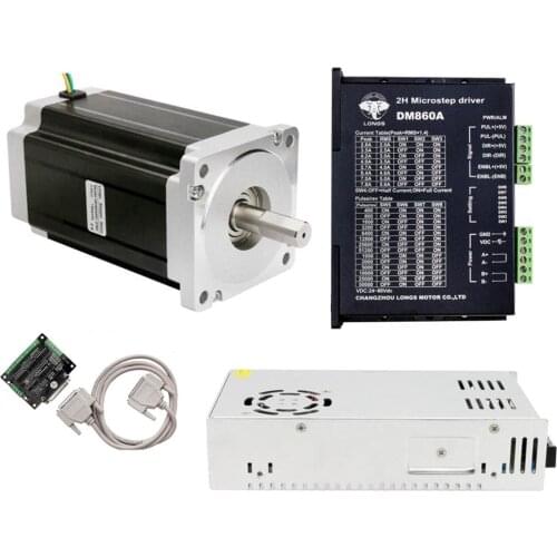 Free Ship to US/EU Stepper Motor 1Axis Nema 34 1700oz.in 151mm 6A Stepper driver DM860A CNC Router Mill