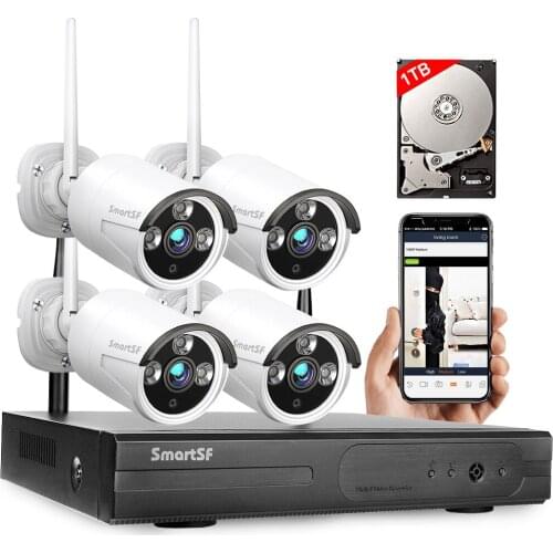 Wireless 2MP CCTV Wireless System NVR Kit Outdoor P2P Wifi IP Security Camera Set Video Surveillance Kit Night Vision