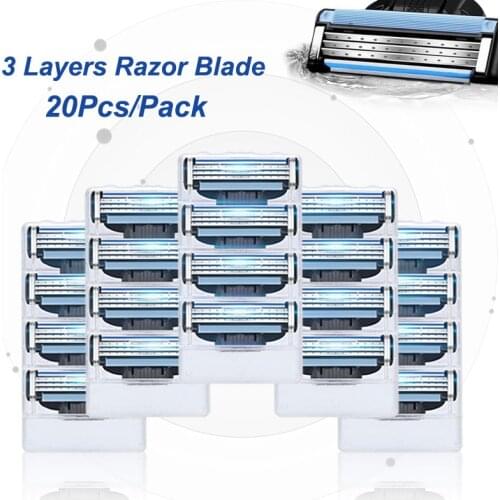 Shaving Cassettes For Gillette Mach 3 Replacement Heads Safety Stainless Steel Razor Blades Straight Razor For Men Manual