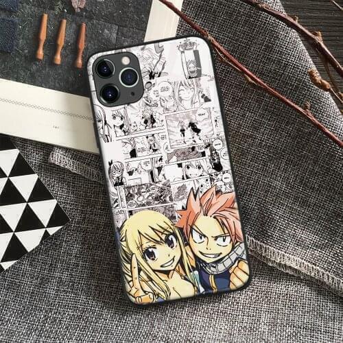 Natsu Dragneel and NaLu Fairy Tail Anime Soft Tpu Glass Phone Case for IPhone SE 6s 7 8 Plus X Xr Xs 11 12 Mini Pro Max Samsung