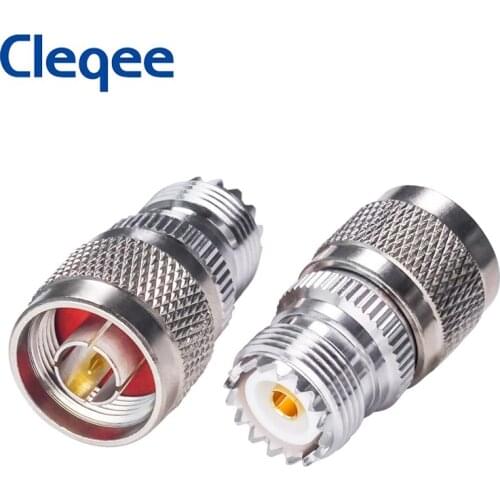 Cleqee N Type Male to UHF SO239 PL-259 Female Adapter RF Coaxial Adapter Copper Connector