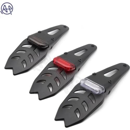 Rear Fender ABS License Plate Bracket Holder With Red 12V LED Taillight Brake Lamp Universal For Enduro Motocross Dirt Bike