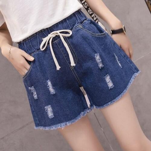 Denim destroy washed shorts jeans high waist hole shorts women jeans summer thin short pants students shorts ripped trousers