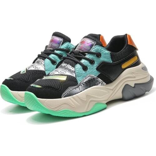 Fashion Womens Chunky Sneakers Lace Up Women Platform Shoes Tenis Casual Daddy Shoes Sexy Dames Schoenen Zapatillas Mujer