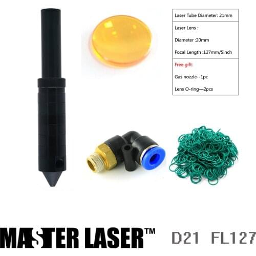 D21mm Laser Head Tube F127mm for CO2 Laser Cutting Head CNC Cutting Head Laser Cutting Machine CO2 Engraving Machine