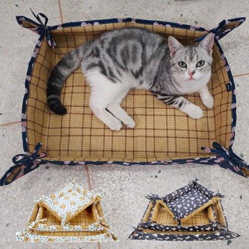 Summer Cooling Cat Beds for Cats Oxford Double Puppy Gotas Katten Mat Cushion Mascotas Products Cats Accessories casa de gato
