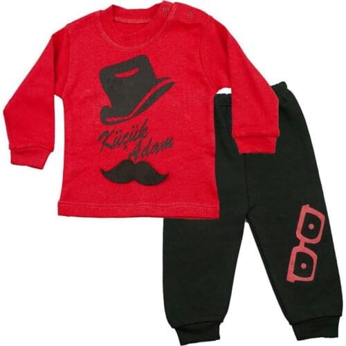 Small Man 2 li Male Baby Suit-Red Black
