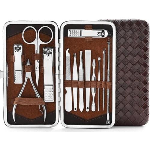 Manicure Kit Nail Clippers Set 13 in 1 Grooming Kit Stainless Steel Professional Pedicure Kit,Nail Tools with Travel Case