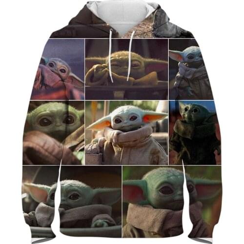 New Mens Mandalorian Baby Yoda Hoodie Comic style Boy Girls 3D Pullovers Kids Superzings Sweatshirt Harajuku Streetwear Spring