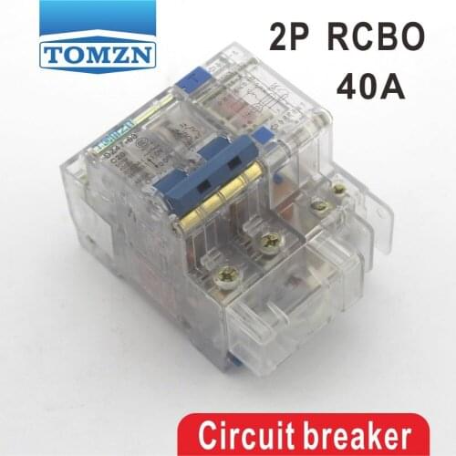 Transparent DZ47LE 2P 40A 230V~ 50HZ/60HZ Residual current Circuit breaker with over current and Leakage protection RCBO