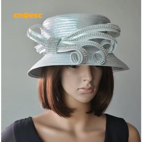 Silver All Year Around satin hat for Church Kentucky derby