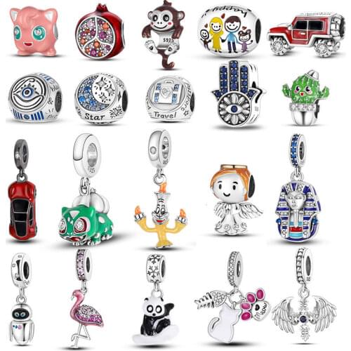 New Arrival 925 Sterling Silver Pendant Heart-shaped Family Birthday Charms Bead Fit Original Pandora Pendant Necklace Jewelry