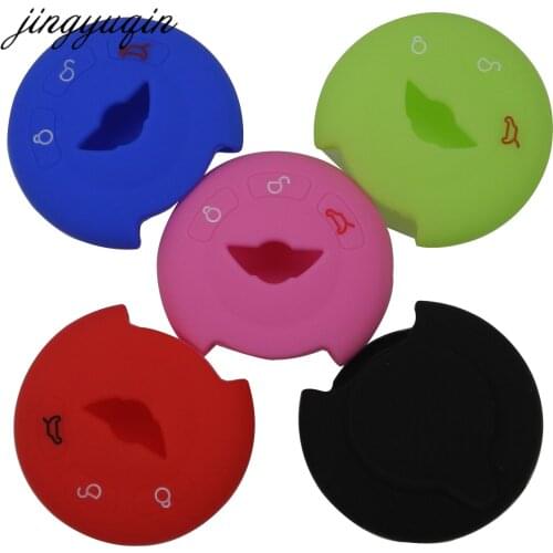 Jingyuqin Silicone Key fob Cover for BMW Mini Cooper Poadster Coupe Countryman Paceman R55 R56 F55 F56 Keyless Remote Case 3 BTN