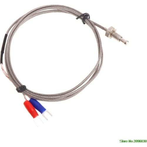 M6 Screw Probe K Type Thermocouple 1m Industrial Temperature Sensor Cable Wire