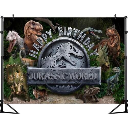 Vinyl Customize Jurassic Dinosaur Photo Background Children Kids Birthday Party Decor Photography Backgrop