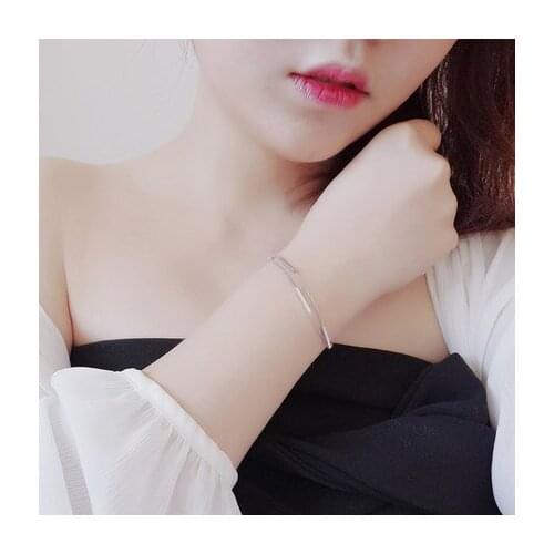 DreamySky 100% Real Pure Silver Color Layered Line Tassel Charms Bracelets For Women Fashion Wedding Statement Jewelry