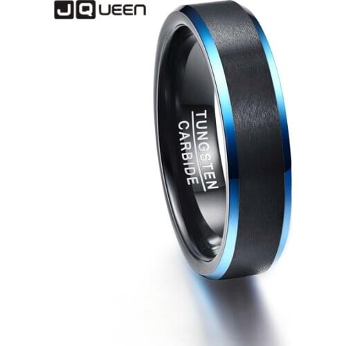 100% Tungsten Carbide Ring Multi-size Black Matte Surface Blue Promise Band Men Rings Middle Anillos para hombres AAA Quality