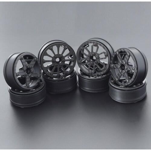 4PCS 2.2Inch Carbon Fiber Wheel Hub Rim for 1/10 RC Car Axial SCX10 Traxxas TRX4 TRX6 Capra Competition Crawler Car Upgrade Part