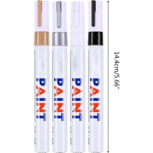 4 Pcs Waterproof Permanent DIY Metallic Paint Marker Pen for Car Tire Tread Rubber Metal Crystal Epoxy Resin Art Supply