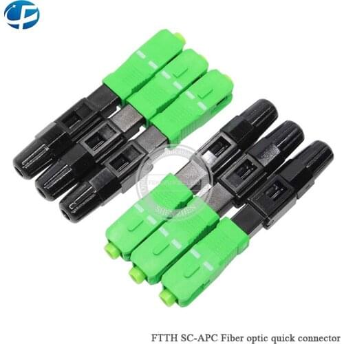 50PCS Single-mode SC APC Connector FTTH Fiber Optic Quick Connector Fiber Splicer