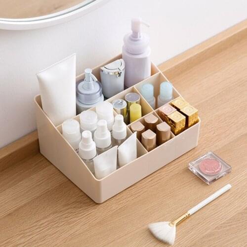6 Grid Dressing Table Plastic Cosmetic Finishing Box Desktop Storage Box Household Living Room Debris Remote Control Storage Box