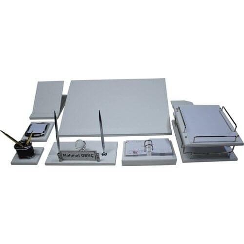 Birth Pad White (12)On Two-Piece Isimlikli Double-Deck Akay Desk Set