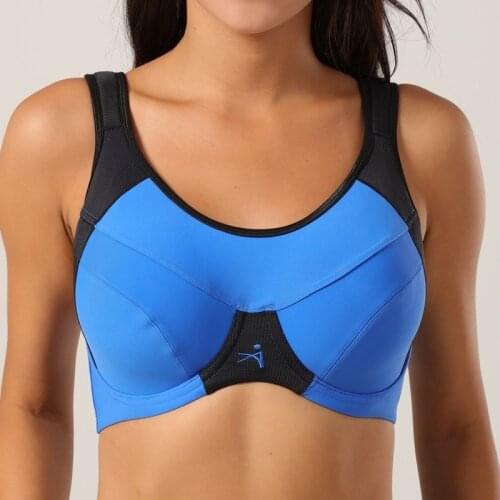 Quick Dry Sports Bra Unlined Underwire Shockproof Gym Top Sport Brassier Seamless Adjustable Fitness Women Bra Blue Black 90 C E
