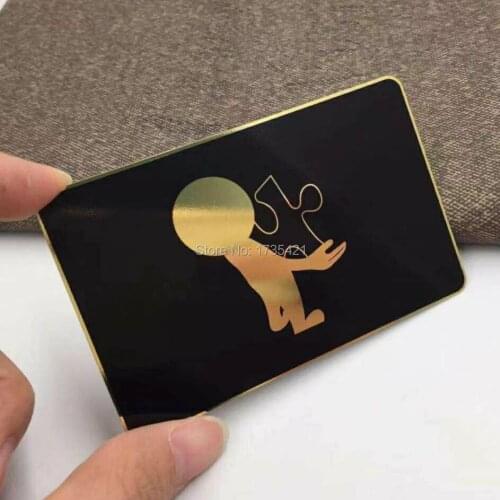 Black Gold mirror metal business cards custom mirror stainless steel cards