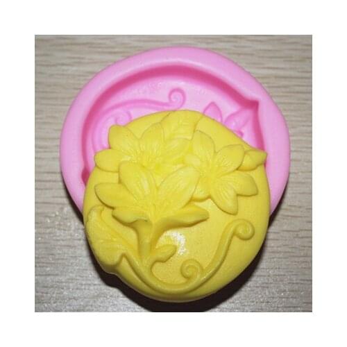 Flower vine pattern round shape Silicone soap mould fondant cake chocolate mold handmade clay resin craft mold