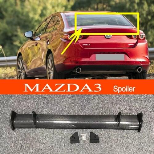 For Mazda 3 2014-2022 Real Carbon Fiber GT-style Car-styling Sporty Rear Trunk Wing Spoiler