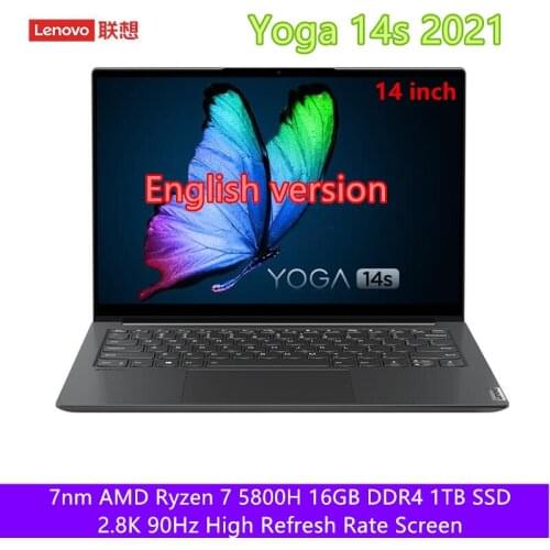 Lenovo YOGA 14s 2021 Laptop AMD Ryzen 7 5800H 16GB RAM 1TB SSD 14 Inch Full Screen Notebook 2.8K 90Hz High Refresh Rate Screen