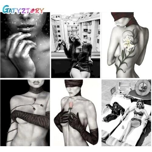 GATYZTORY Sexy Woman DIY Painting By Numbers Modern Wall Art Figure Picture Acrylic Coloring Paint On Canvas Artwork Home Decors