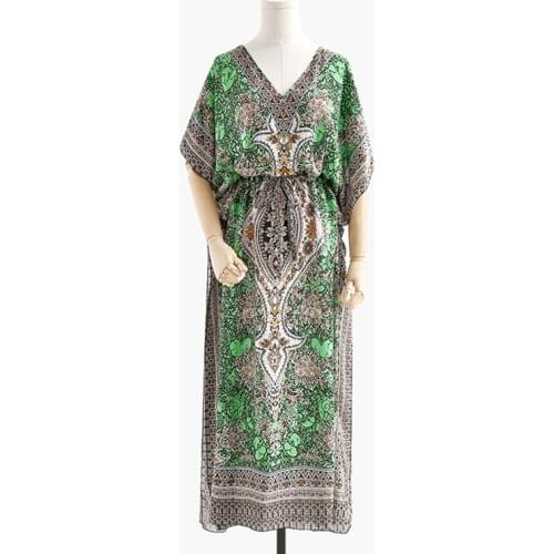 Bohemian Casual Loose Dress Boho Vintage Ethnic Style Long Maxi Womens Summer Dresses India Pakistan Clothing Beach Sunny Robe